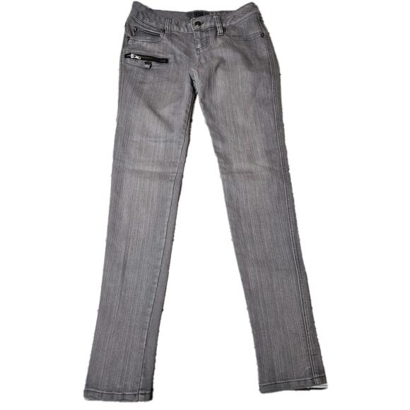 DAANG GOODMAN TRIPP NYC GRAY WASHED ZIP ACCENT JEGGING JEANS Size 7 SKULLS - Picture 1 of 15